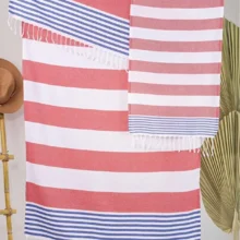 Red Luxurious Turkish Peshtemal Beach Towels