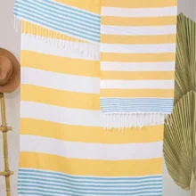 Yellow Luxurious Turkish Peshtemal Beach Towels